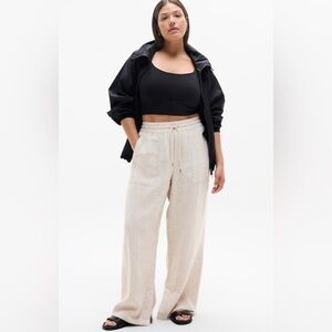 Athleta Cream Wide Leg Pants with Relaxed Fit